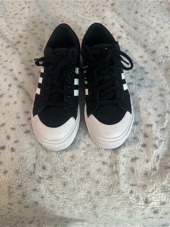 adidas Shoes - adidas Black and White Low-Top Sneakers EUC